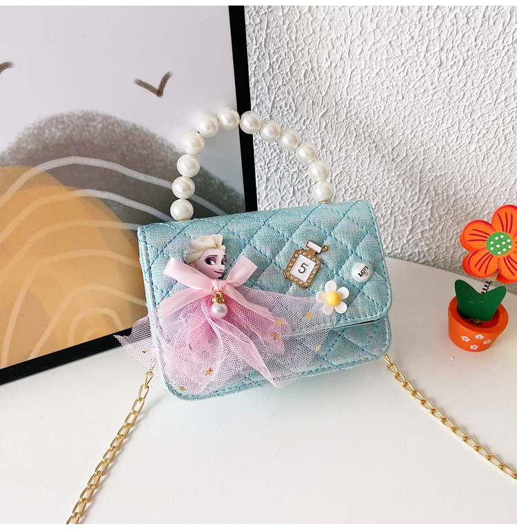 Niños Aisha princesa bolso de dibujos animados estilo coreano flash oro hombro mensajero bolsa chica Chanel estilo lindo bolsa