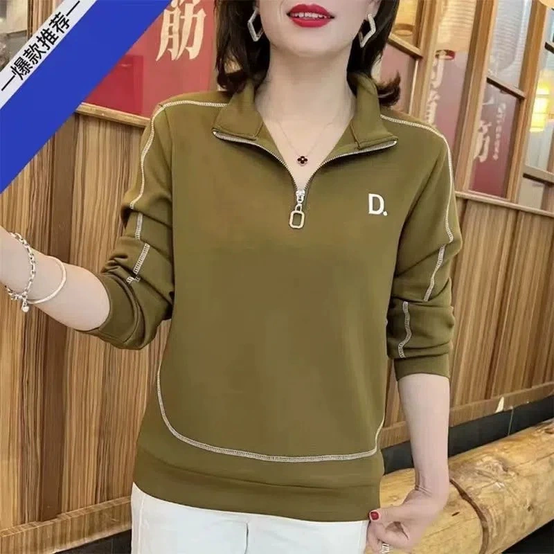 Осенняя новая свободная рубашка POLO свитер с длинными рукавами