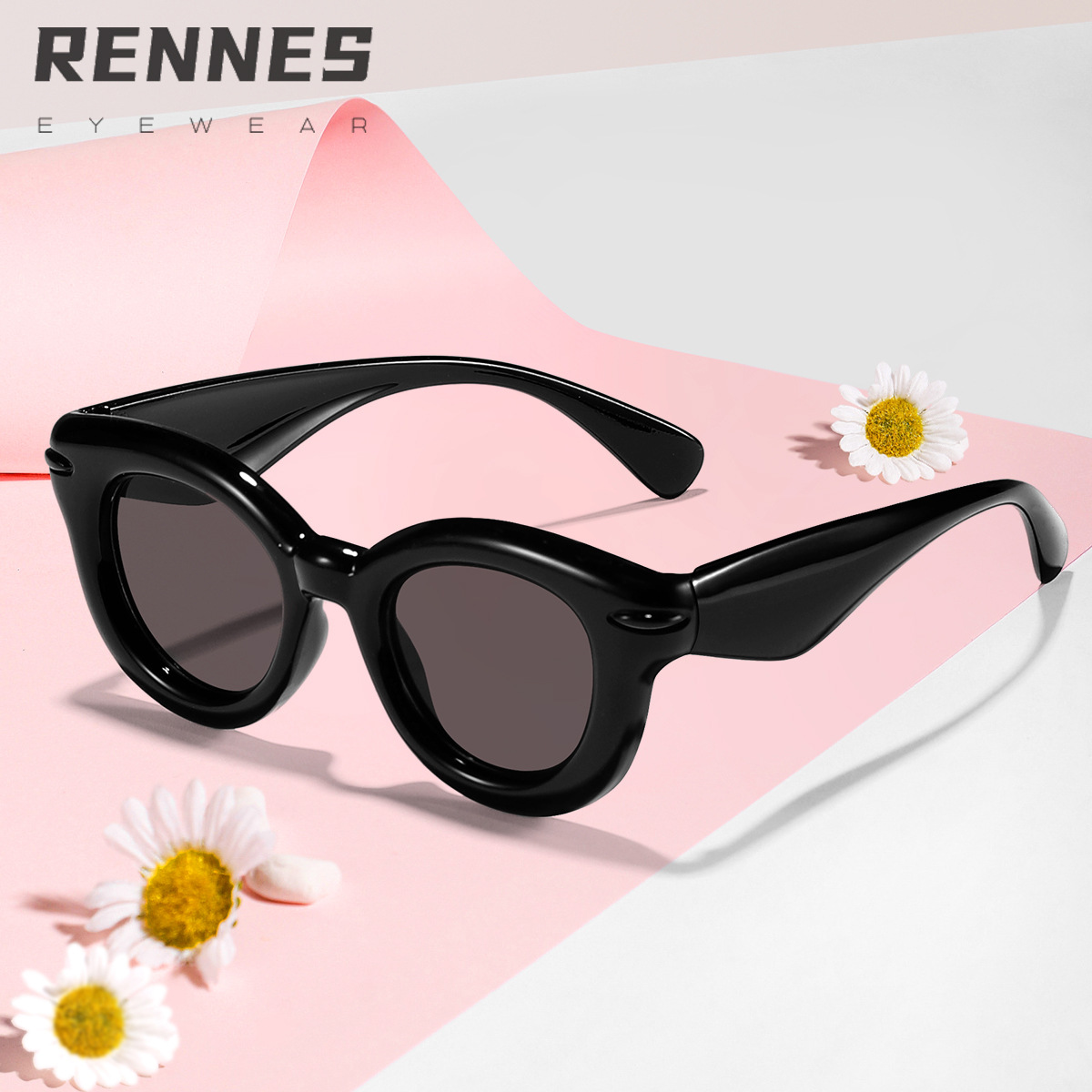 2024 nuevas gafas de sol de color caramelo con marco redondo de burbujas para niños