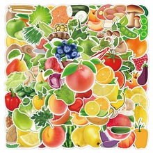 100張卡通水果蔬菜兒童早教認知貼畫 行李箱手機殼幼兒園獎勵貼紙