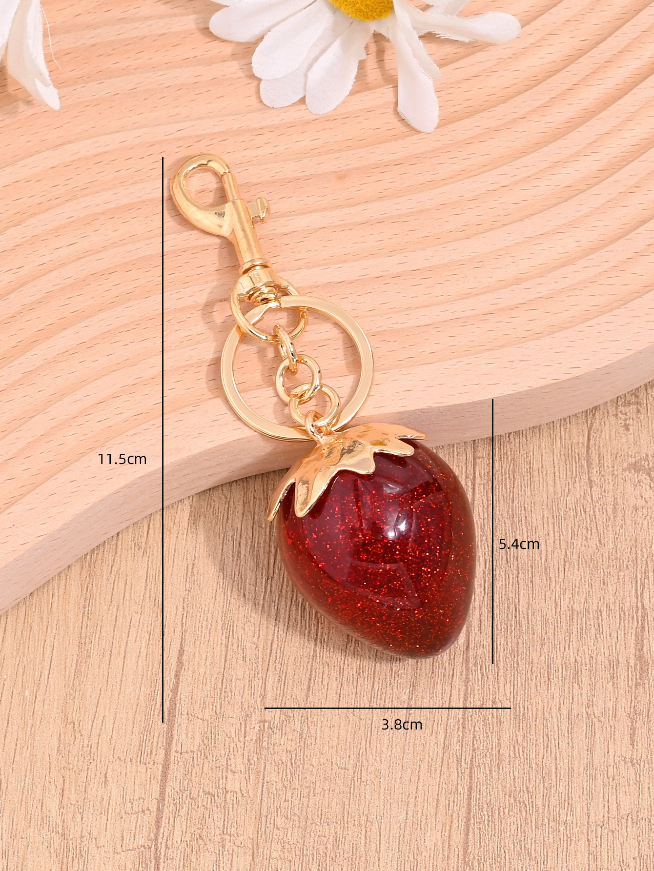 Pear, Fruit, Apple, Strawberry Pattern 1 Piece Alloy Resin Pear Fruit Apple Bag Charms
