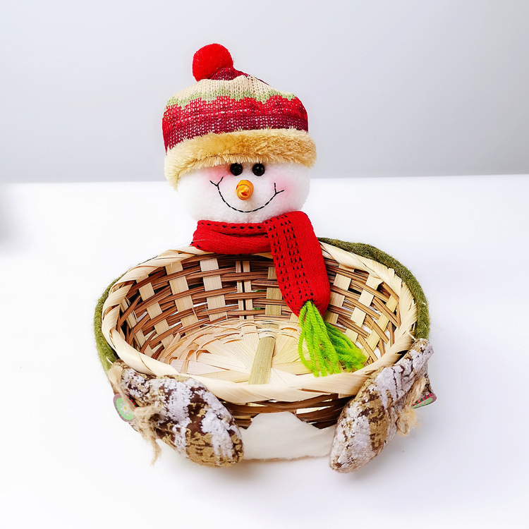 大型実用クリスマス竹かご家庭装飾サンタクロース収納かごホテルパーティー用品クリスマスキャンディーかご|undefined