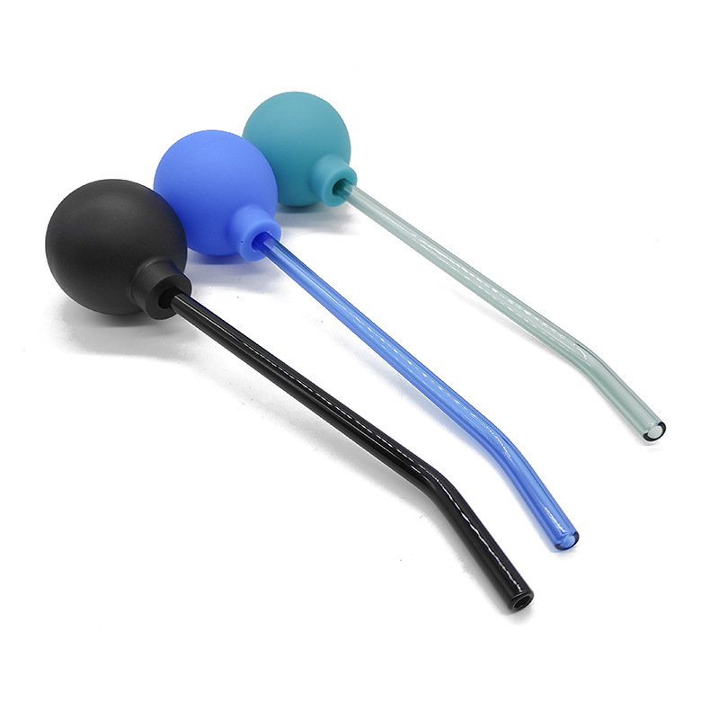 家用手動款玻璃管式口腔清潔器扁桃體結石取出工具玻璃材質彎管型