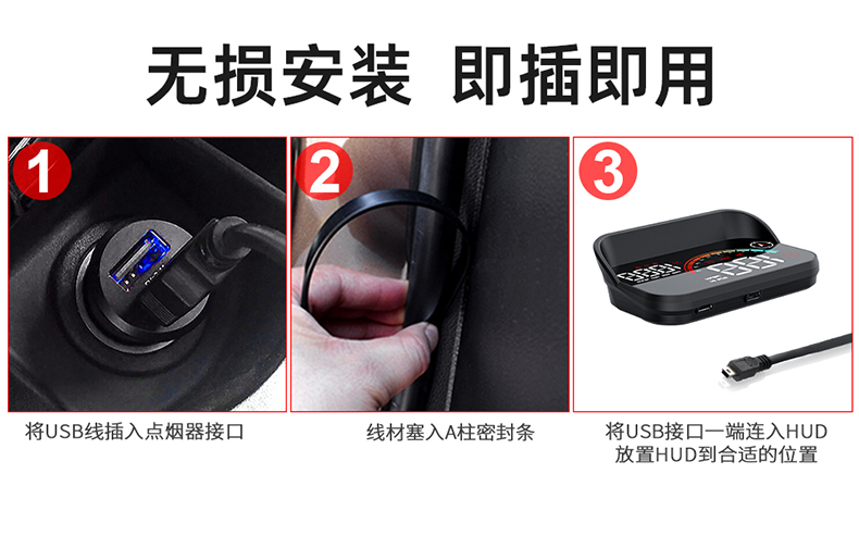 Car Head-up Display GPS Multi-function Car HUD Speed Voice Speed Measurement Digital Dog Cargo Van Universal