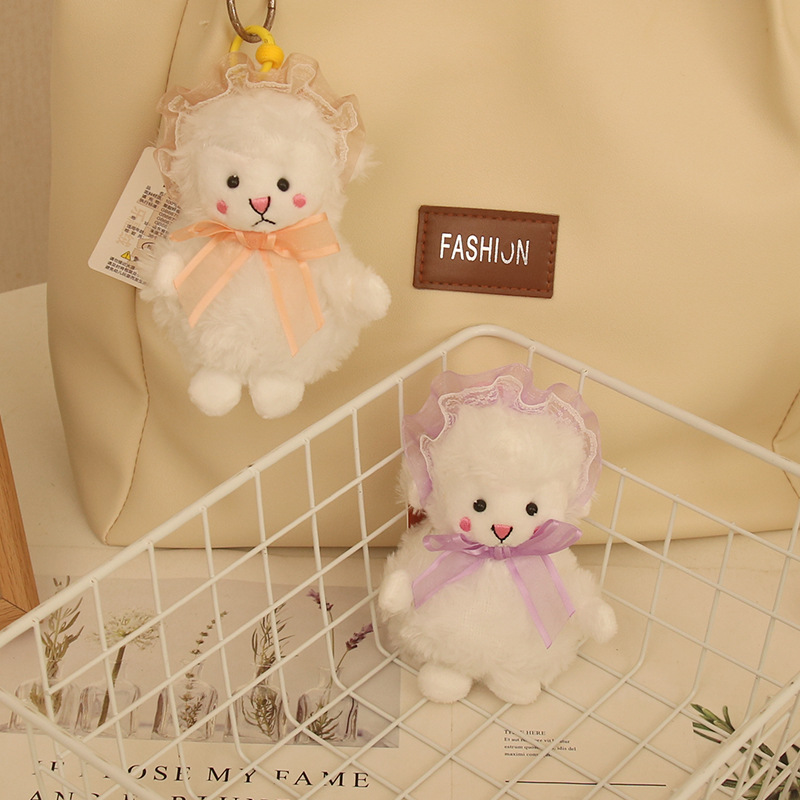Blush Little Sheep Doll Llavero Colgantes Dibujos animados Peluches Muñecas Pareja Bolsos Colgantes Muñecas al por mayor