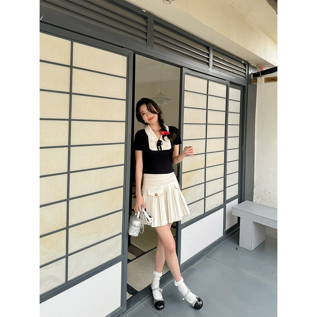 Summer footwear, chain from pearl, shoes, french style, Chanel style