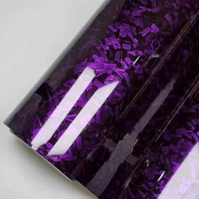 Auto Color Change Film: Mirror Car Film Interior Central Control - pet-glossy-flower-carbon-purple-152-18m
