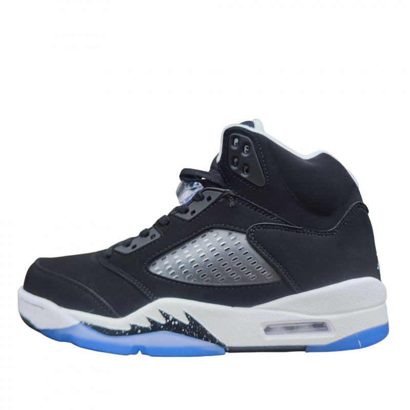 Cross-border Putian high-quality AJ5 black and blue college blue basketball shoes, Jordan 5 air cushion shoes, durable men's shoes, versatile sports shoes Cross-border Putian high-quality AJ5 black and blue college blue basketball shoes, Jordan 5 air cushion shoes, durable men's shoes, versatile sports shoes