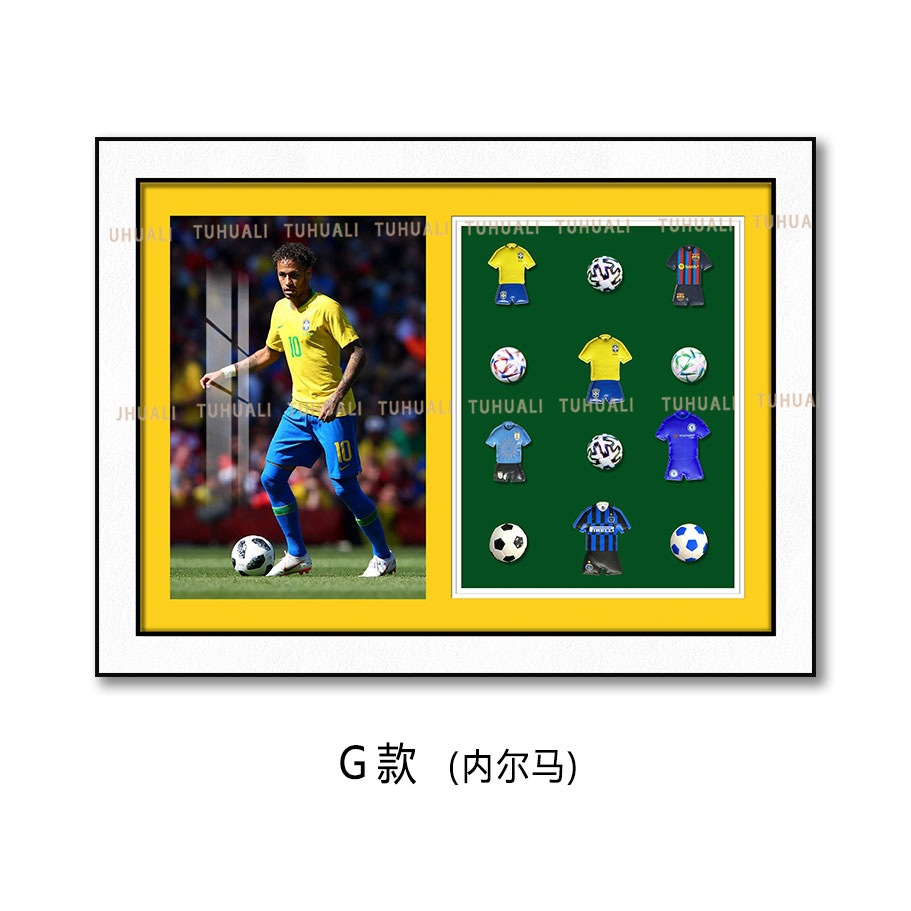 Sala de estar Entrada Niño Fútbol Decoración Pintura C Ronnell Ma Fútbol Estrella Colgante Pintura física tridimensional