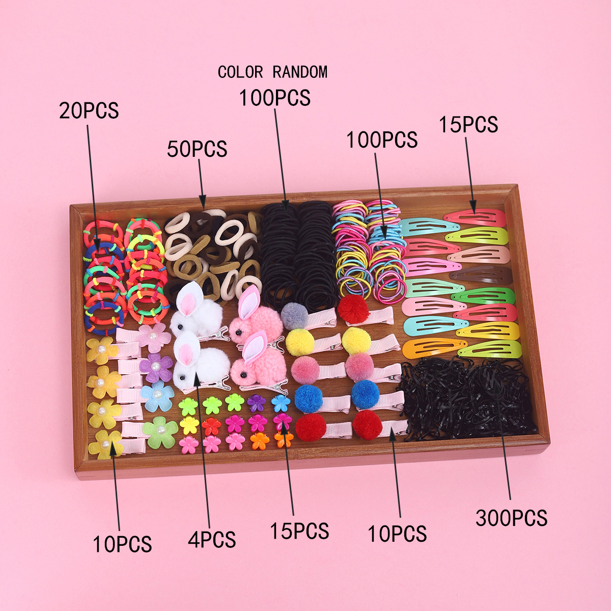 Joyas infantiles nuevas tarjetas de cabello princesa cabello cuerda de cabello bebé caja de regalo para niñas clip de borde coreano conjunto de joyería para el cabello