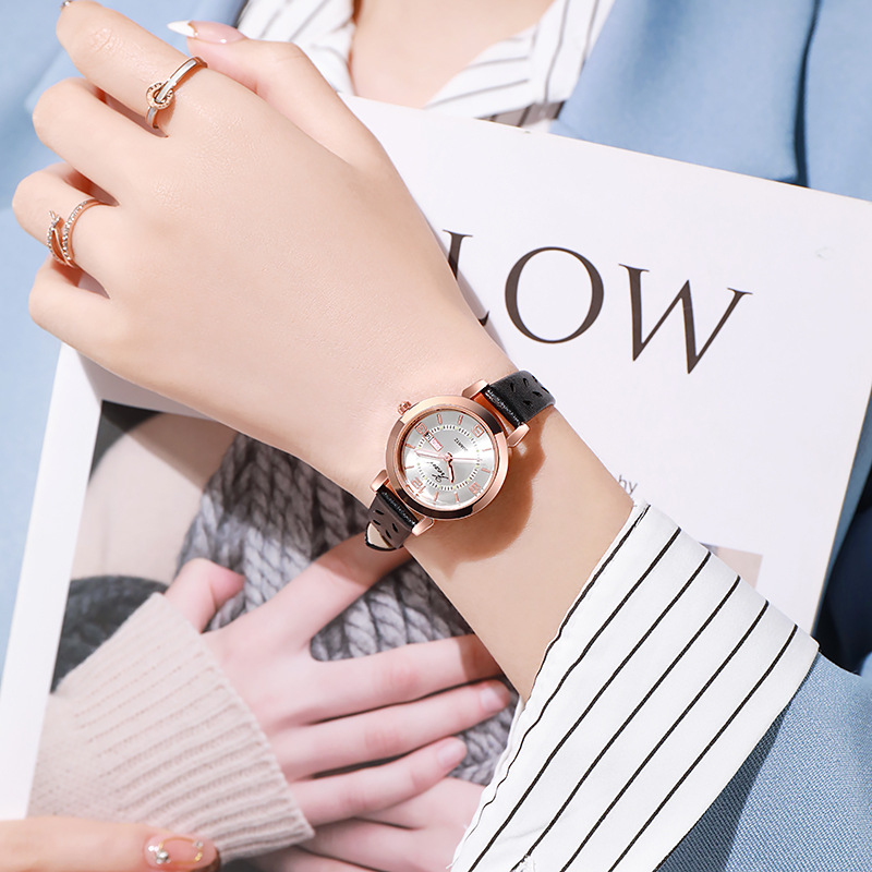 Online celebrity live streaming women's Korean version minimalist waterproof luminous dual calendar non mechanical_voghion.com