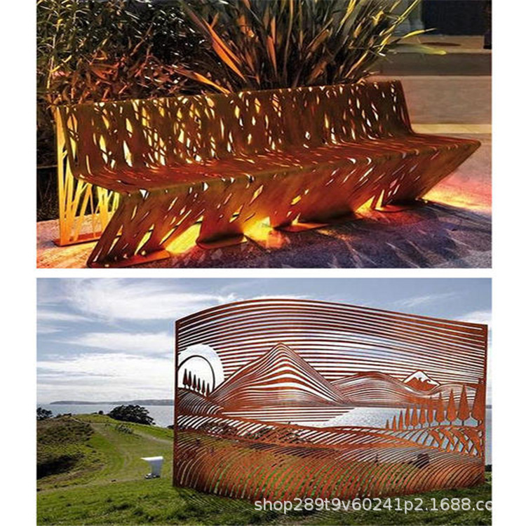 耐候钢板Q550NHB耐候板红锈幕墙钢板激光切割镂空耐候板