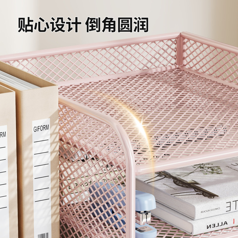 跨境文件收纳架办公桌面工位资料档案置物架分层大容量放置架书架|undefined