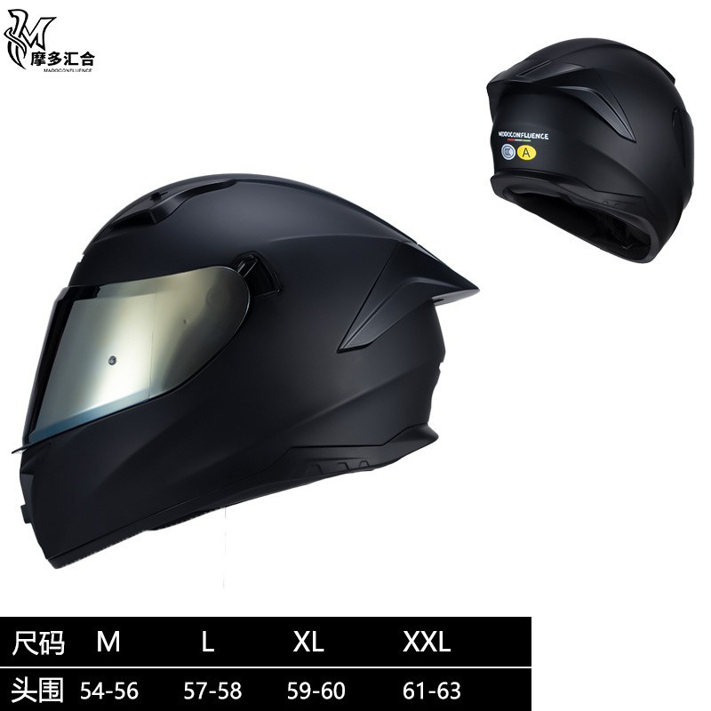 Cascos de motocicleta para hombres y mujeres, motocicleta retrógrado pedaleos de crucero de simulación de cuatro estaciones 3C personalidad anti-nebra casco completo