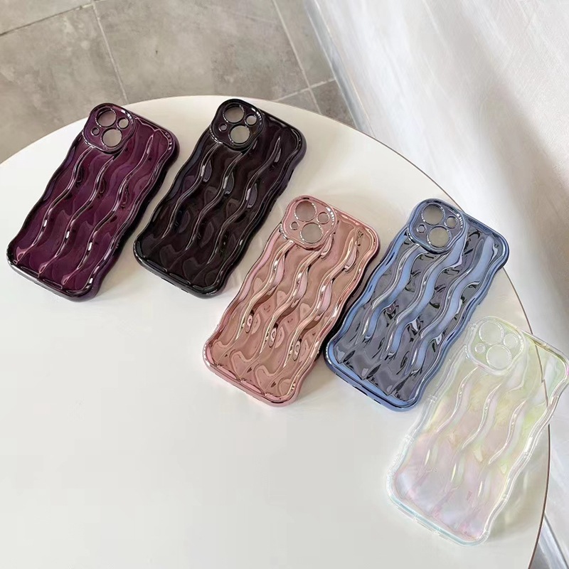 Capa de telemóvel galvanizada com ondas para iphone 14 pro max_voghion.com