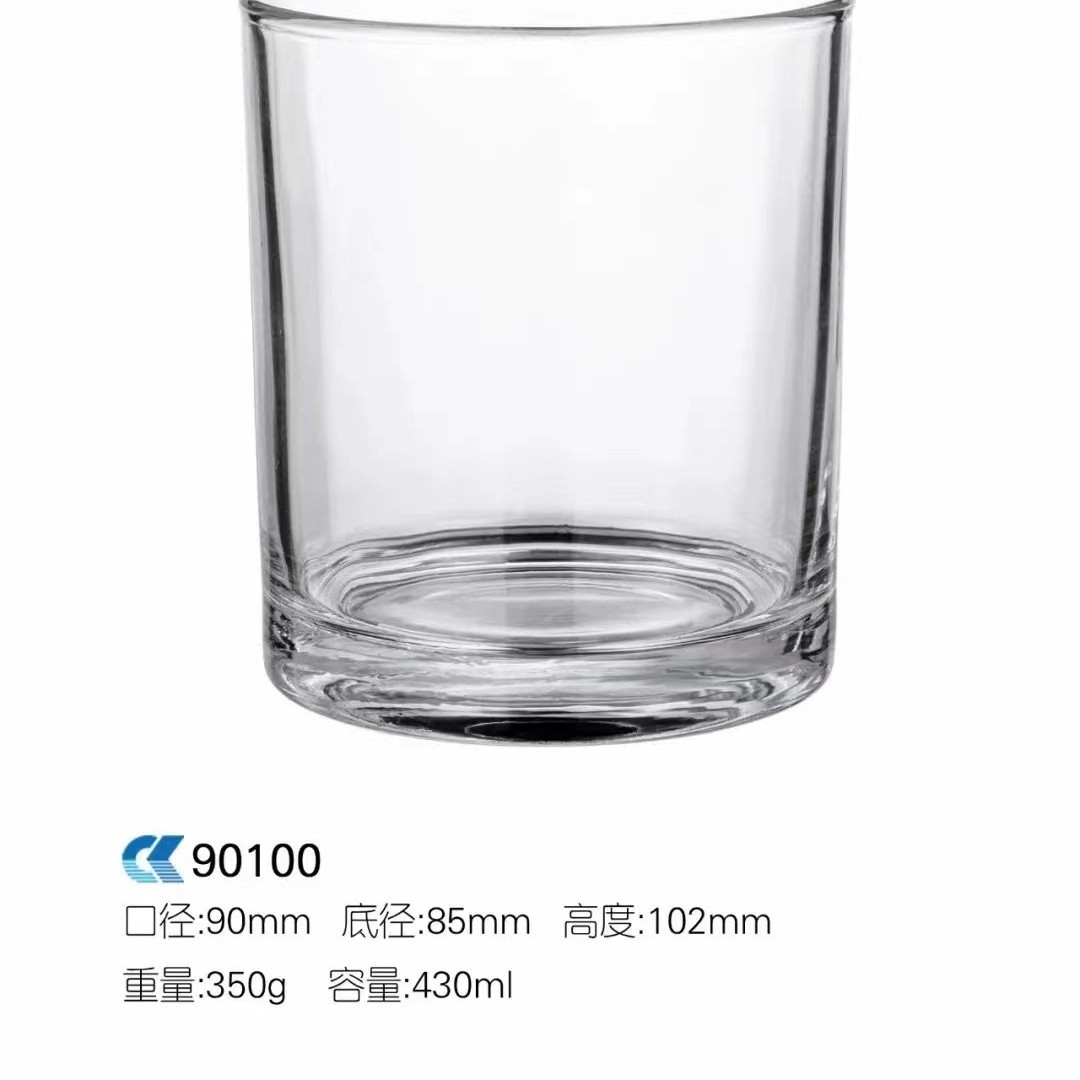 Venta al por mayor simple vidrio esmerilado Copa hogar creativo decoración aromaterapia candelabro diy transparente fragancia vela tarro