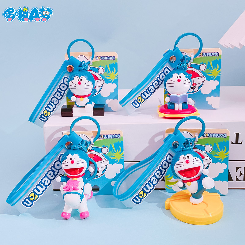 Authentic Doraemon Cute Time Series Doraemon Car Keychain Cartoon Cute Keychain Bag Pendant