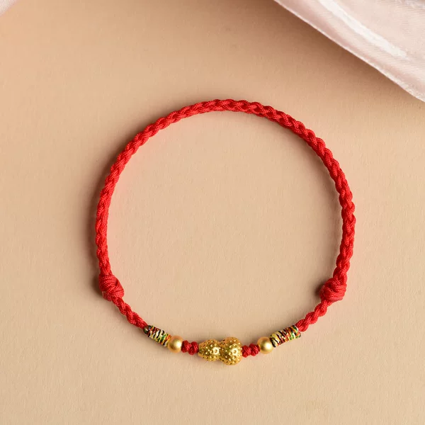 Lucky Gourd Bracelet for Men and Women, Red String Bracelet for the Year of One's Zodiac Sign, Hand-Woven Five-Color String Bracelet, Good Luck Couple Bracelet