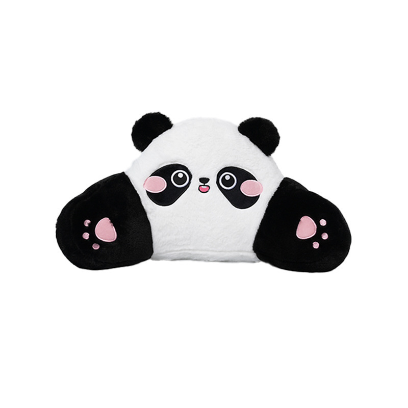 토끼털 자수 팬더 허리 쿠션