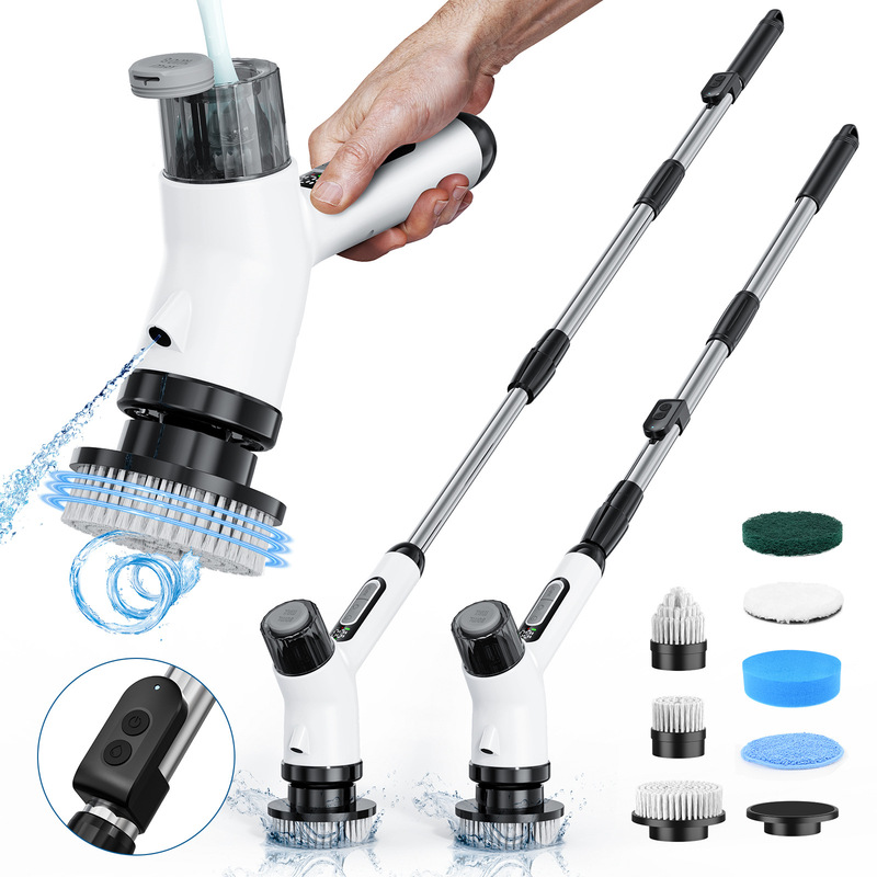 Cross-Border Popular Multifunctional Home Kitchen and Bathroom Telescopic Cleaner Wireless Charging Portable Electric Cleaning Brush