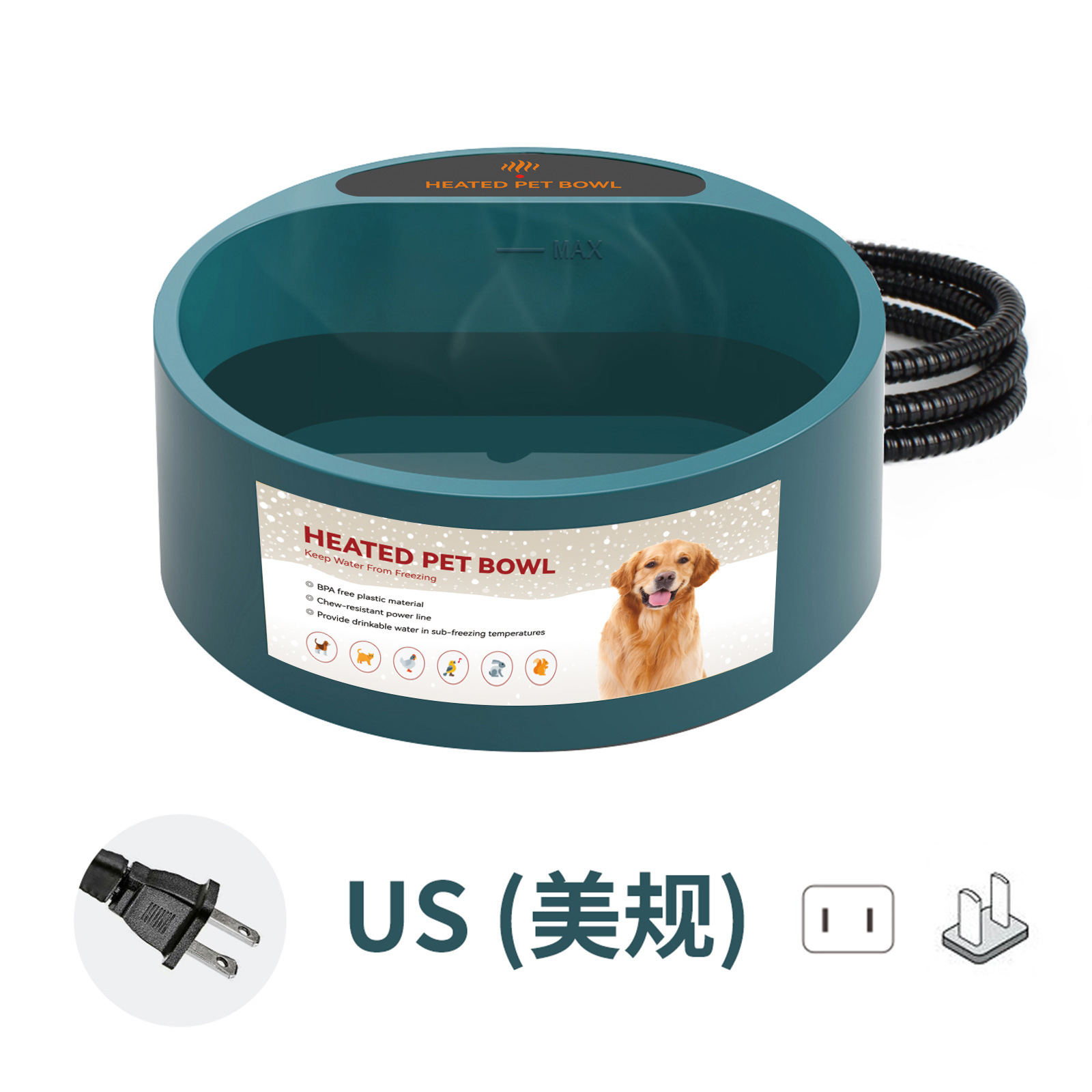 Suministros para mascotas Tazón de calefacción Tazón de comida para gatos y perros Tazón de agua de aislamiento automático interior al aire libre Tazón de agua para pájaros Bebederos Ventas directas de fábrica