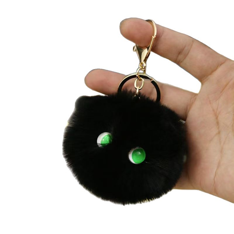 Gato de carbón nuevo colgante de peluche hecho a mano gatos ligeros llaveros lindos bolsas escolares colgante regalo creativo