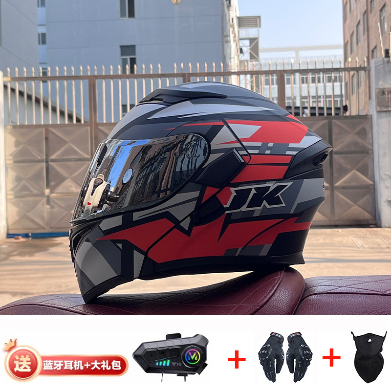 JIEKAI casco de motocicleta casco completo de motocicleta para hombres y mujeres Bluetooth casco de exposición casco de coche eléctrico 3C certificación