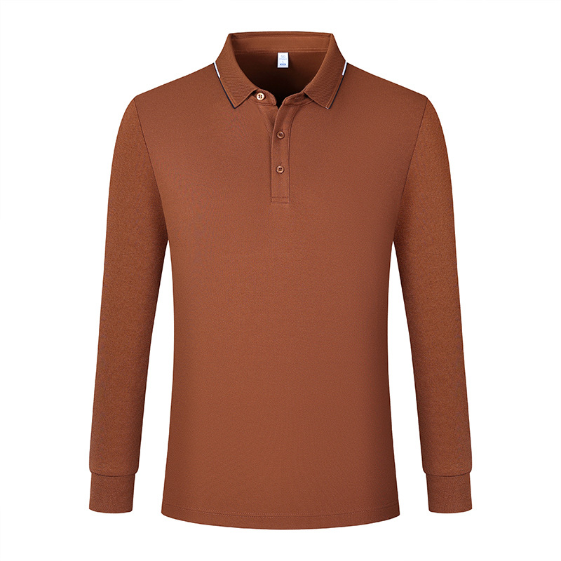 Ropa de trabajo profesional de alta gama ropa personalizada lana seda otoño invierno camisa polo de manga larga personalizada logotipo impresa