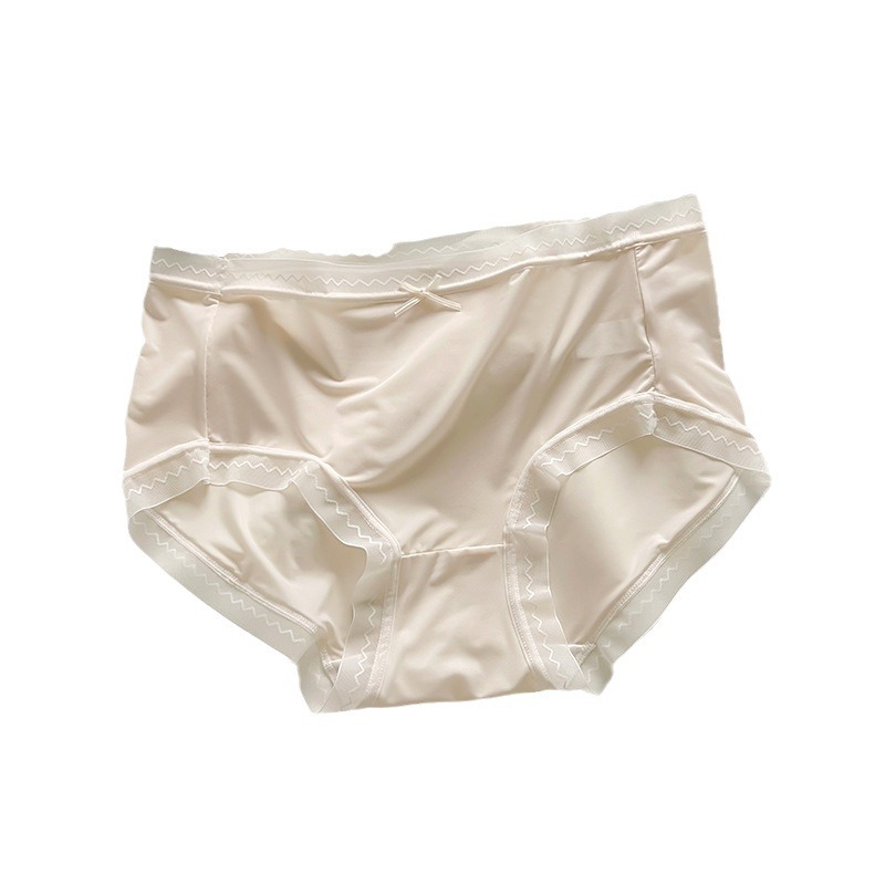 Nude women's mask pants mulberry silk antibacterial bottom crotch girl seamless mid-waist breathable triangle shorts wholesale