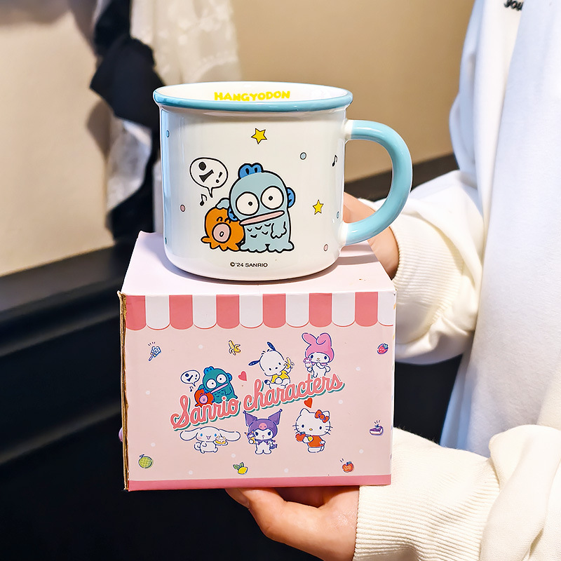 三丽鸥马克杯卡通家用陶瓷喝水杯可爱创意儿童牛奶杯学生敞口杯子