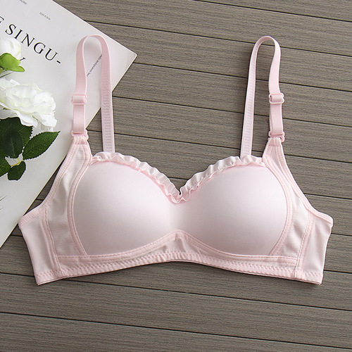 Cute Girls' Bra for High School Students, Small Cup, Push-up Design, Developmental Bra, Thin Lace Bra for Young Students
