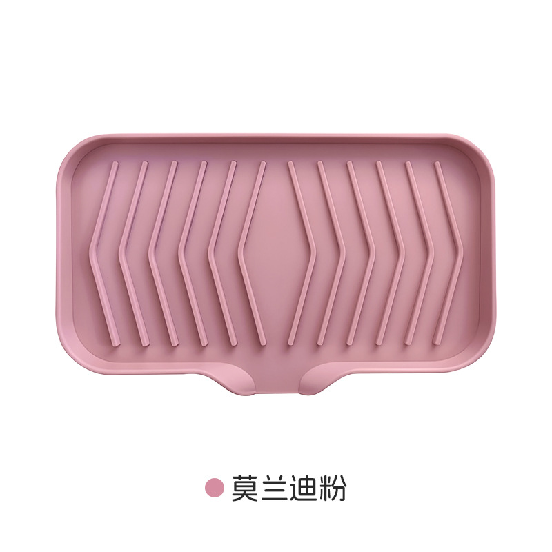 Caja de jabón de silicona, rejilla de jabón de desvío de gran abertura, caja de almacenamiento de fregadero de baño de cocina, bandeja autodrenante antideslizante