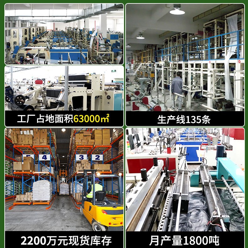 Bolsa de basura de gran tamaño Bolsa de basura de boca plana negra gruesa Bolsa de basura de protección ambiental desechable al aire libre para mayoristas