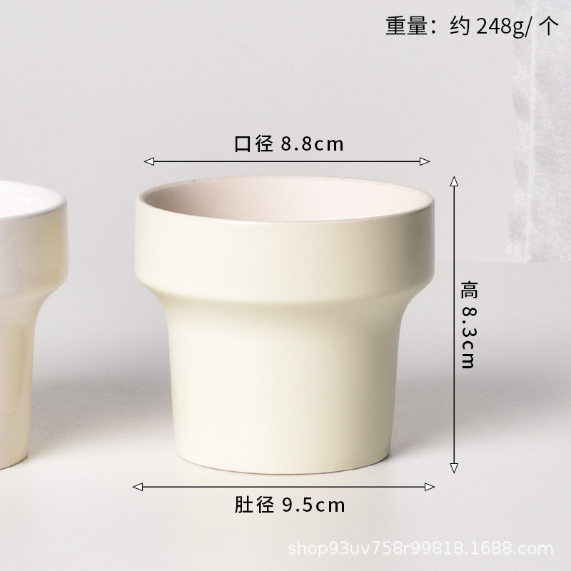 Pot de cerámica crema INS lujo ligero de alto nivel sensación de plantación de orquídeas mariposa simple orquídeas plantación de pot de porcelana blanca Dehua