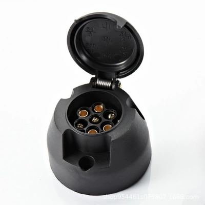 7-Core Plastic Socket 7-Core Plug Socket Round Socket Trailer Connector Trailer Accessories 12V European Style (Digər kuzov və aksesuarlar) - white-qr1305
