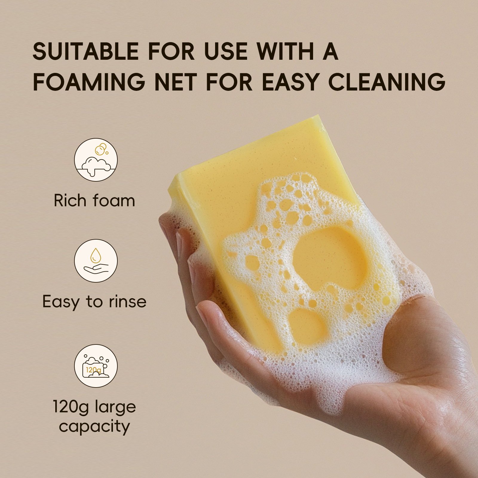 Cross-border new product LAIKOU Curic Acid Turmeric Soap 120g for cleansing facial skin and brightening complexion. Wholesale of facial soap undefined