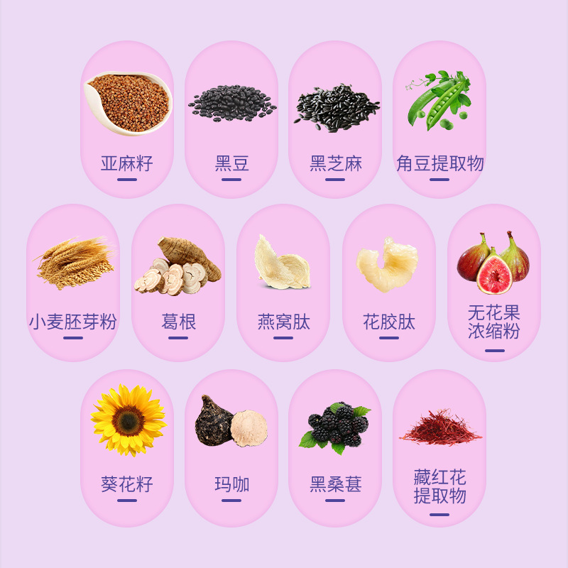 亚麻籽无花果粉定制种子循环养雌粉oem红参角豆提取物五红代餐粉|undefined