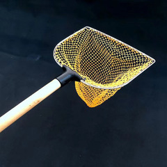 水產魚撈養殖賣魚海鮮餐圍蝦館不鏽鋼編織網兜細小眼蜜木柄把抄網