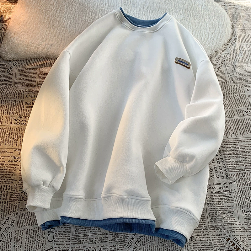 Свитшот оверсайз унисекс — осенняя пара Pullover, авокадо-зеленый, размеры M–XXL