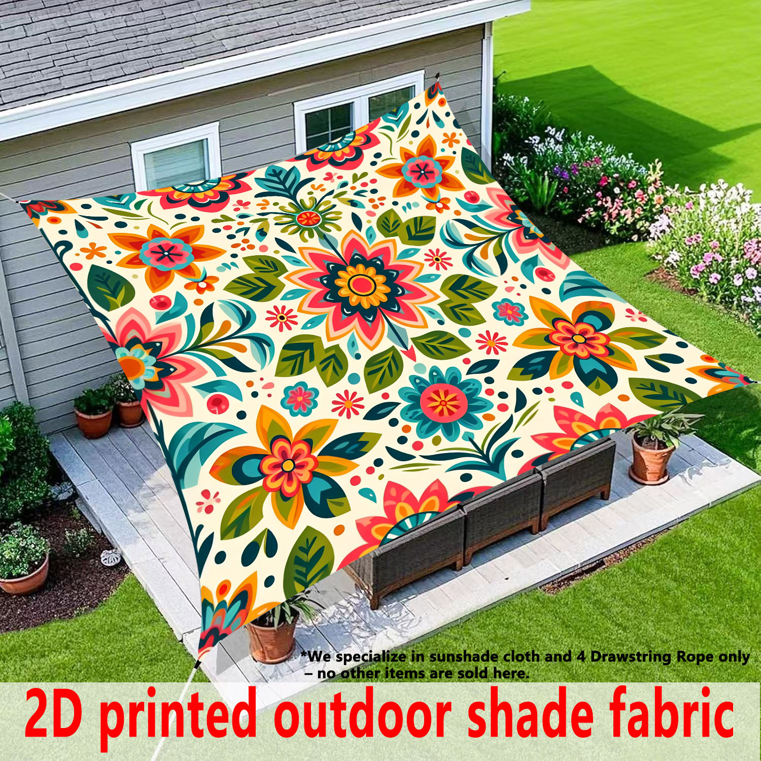 TEMU's popular Bohemian mandala flower sunshade, outdoor canopy, sunshade fabric, cross-border sunshade curtain