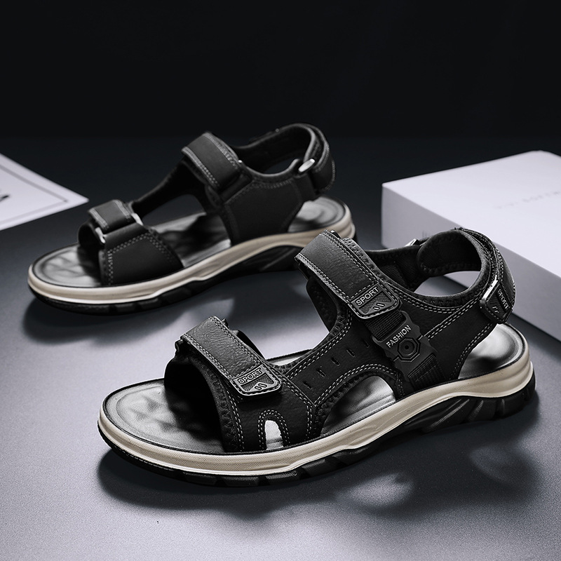 Sandalias para hombre verano nuevo estilo transpirable conducción exterior deportes ocio zapatos de playa antideslizantes resistentes al desgaste zapatillas ligeras y cómodas