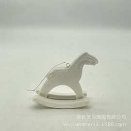 招财小马吊件陶瓷工艺品中式家居客厅电视柜书房装饰陶瓷唐马