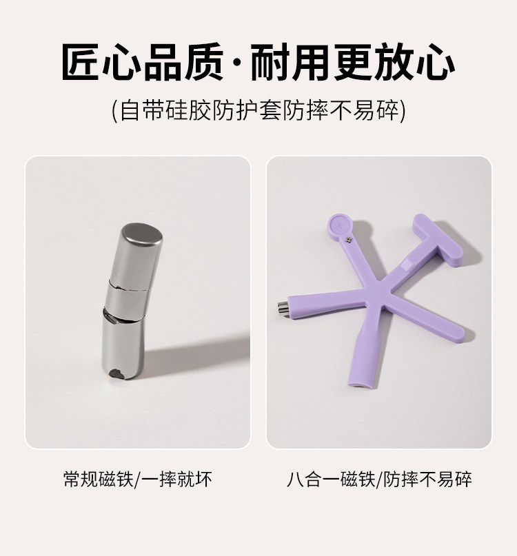 Eight-In-One Cat Eye Magnet Nail Art Tool, Multi-Functional Strong Magnetic Glass Bead Cat Eye Nail Polish Glue Special Tool