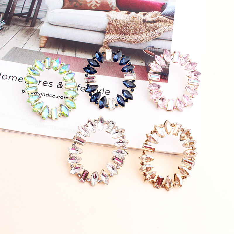 Women'S Gender 1 Pair Fashion Geometric Inlay Alloy Crystal Rhinestones Ear Studs