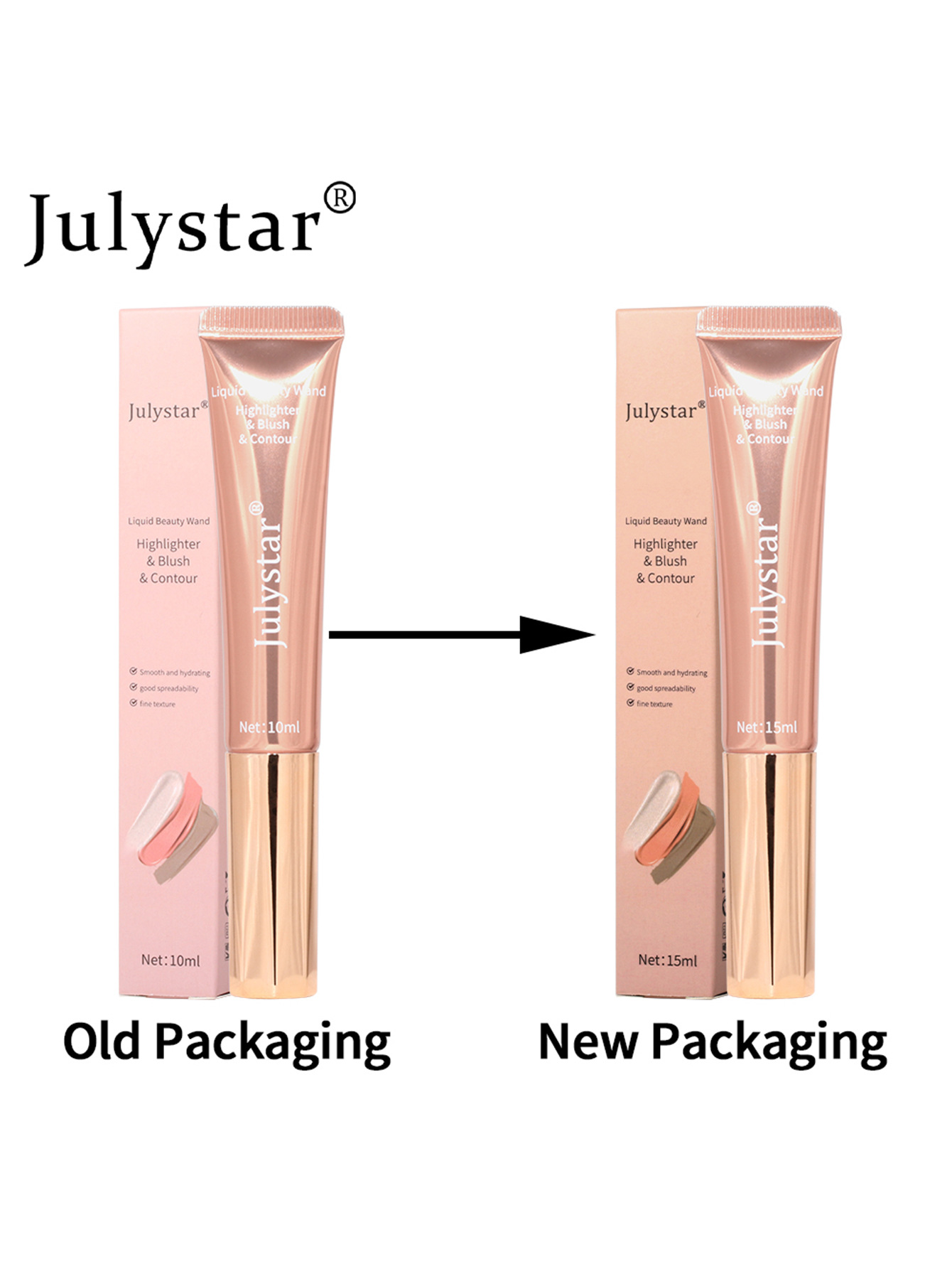 Cross-border liquid blush Highlighter contouring pen Pearlescent fine Shimmering matte beauty stick Natural brightening cushion Blush stick Specification drawing