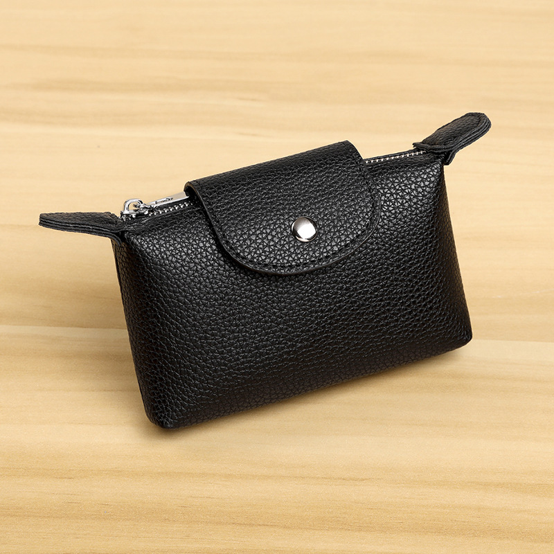 Nuevo bolso de cambio de cuero de moda para mujeres, bolso de llaves con cremallera, bolso de monedas portátil, retro y pequeño.