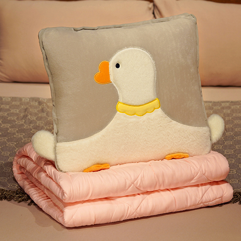 Cojines de dibujos animados gansos dos en uno almohada plegable cojines de coche de oficina siesta almohada sofá