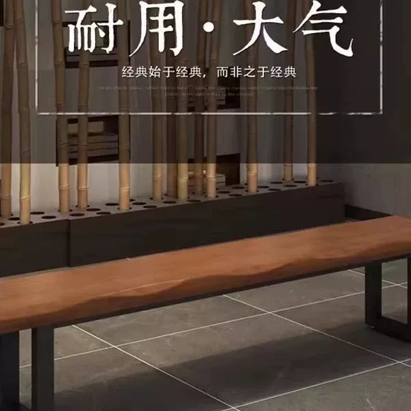 Solid wood tea chair, restaurant long bench, modern minimalist long chair, long bench for living room and balcony, leisure chair, rest bench