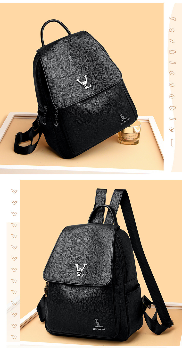 Mom 2024 neue Mode schwarz klassischer Rucksack hochwertige Damen Casual Reisetasche Trend_voghion.com