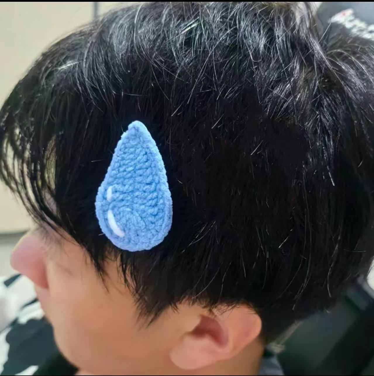 순수 수제 물방울 머리핀 1개